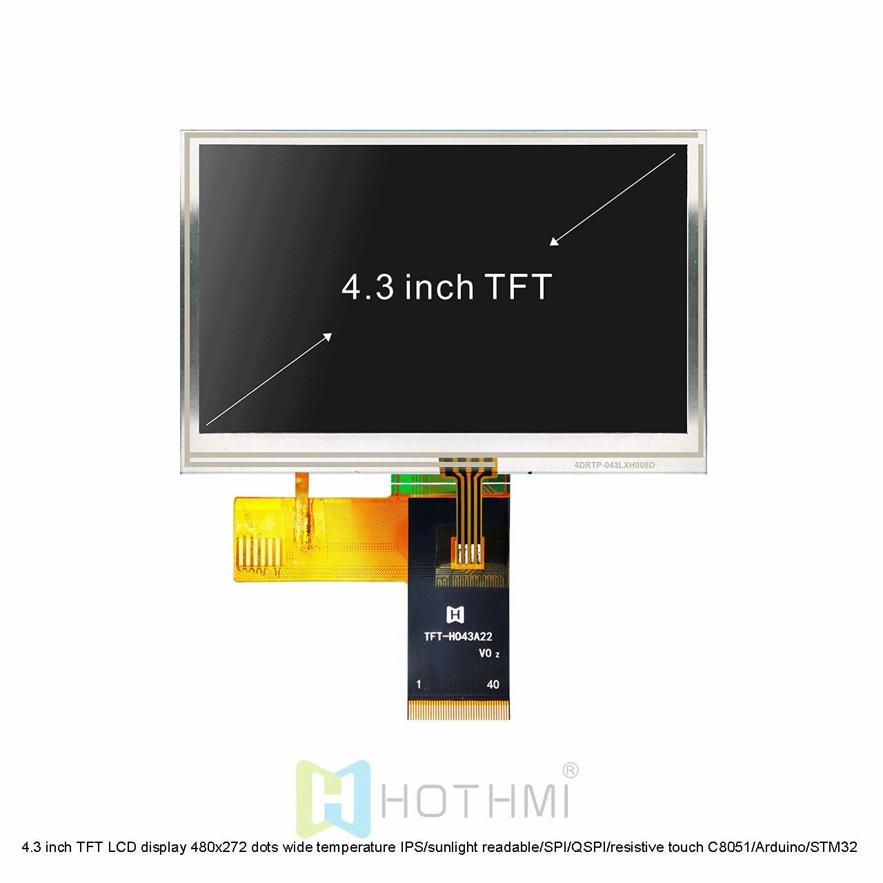 4.3 inch Touchscreen Resistive 480×272 - Image 3