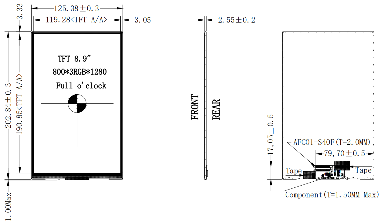 8.9 inch IPS Screen High Brightness MIPI