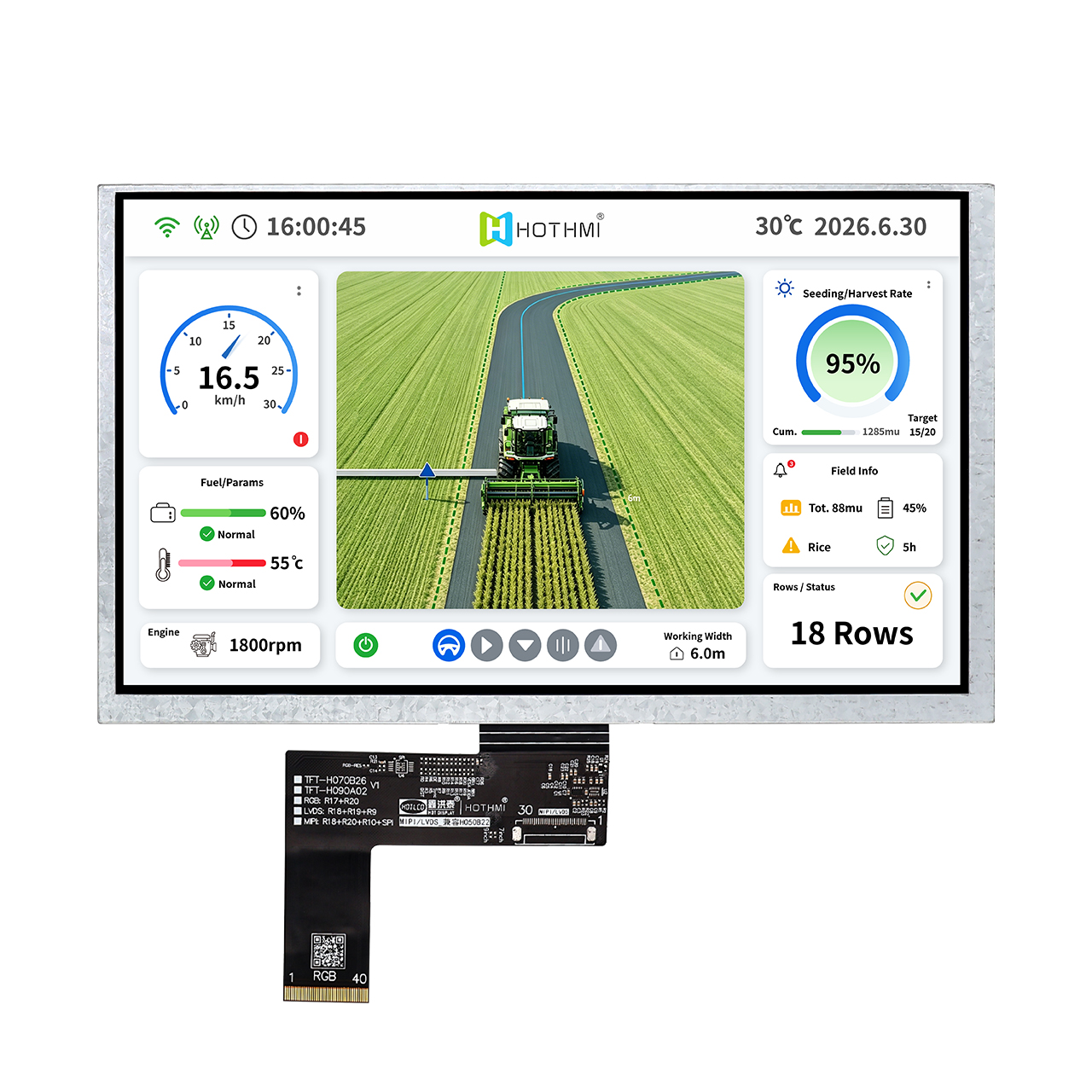 9 inch LCD IPS TFT 1024x600 High Brightness