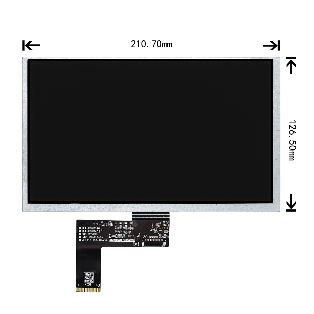 9 inch LCD IPS TFT 1024x600 High Brightness - Image 2