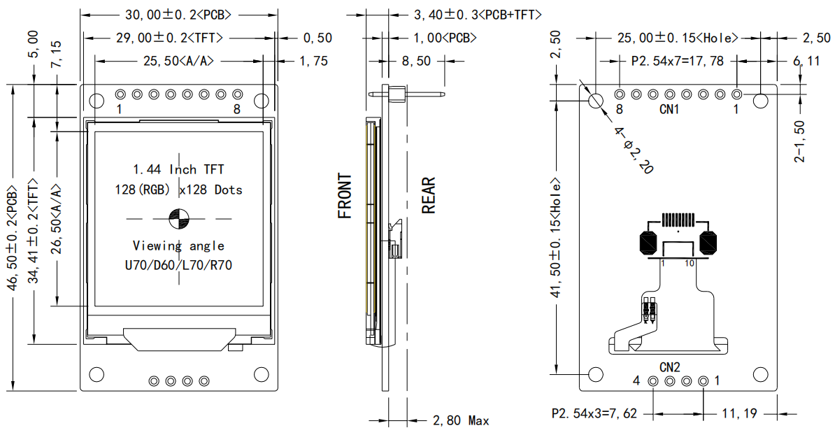 1.44 inch Arduino Display Screen 128x128 SPI