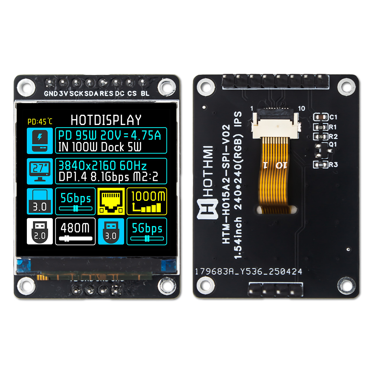 1.54 inch High Brightness Square TFT SPI - Image 3
