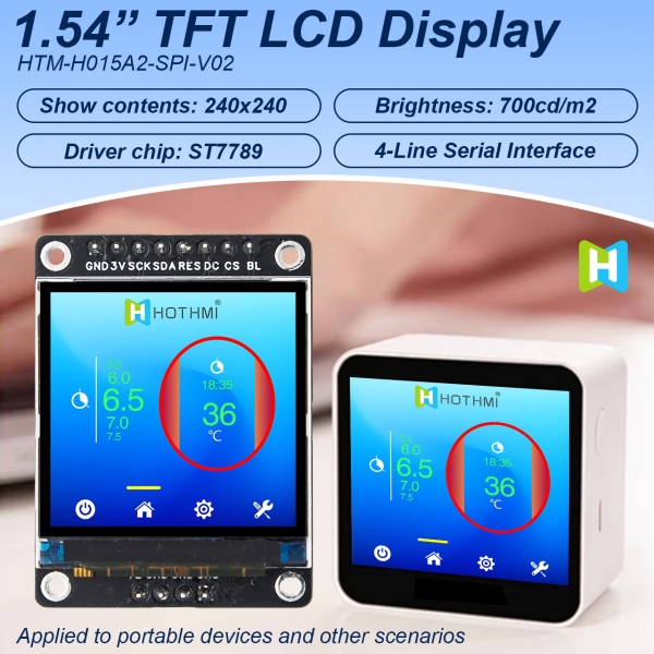 1.54 inch High Brightness Square TFT SPI