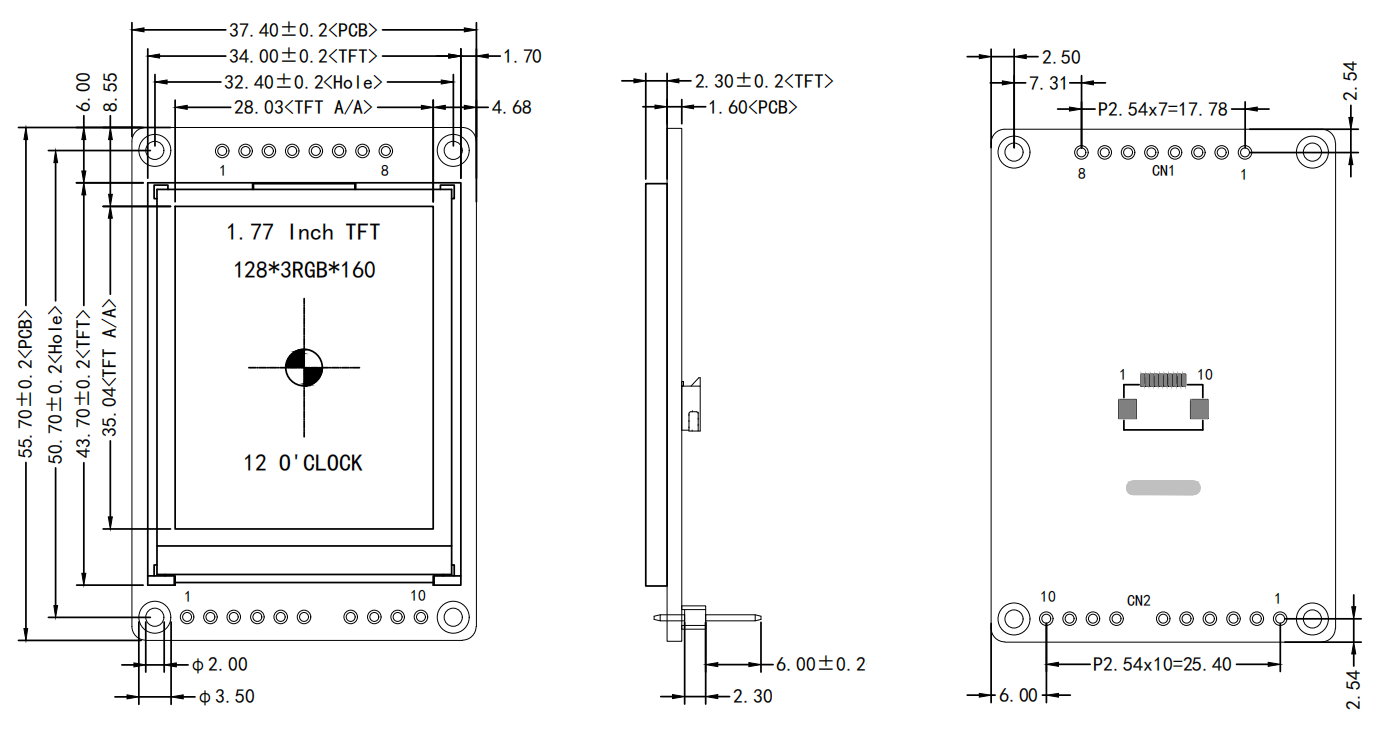 1.77 inch Raspberry Pi Display ST7735S SPI