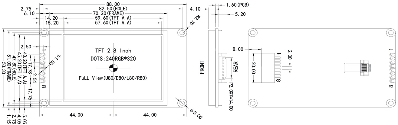 2.8 inch Display High Brightness ST7789 SPI