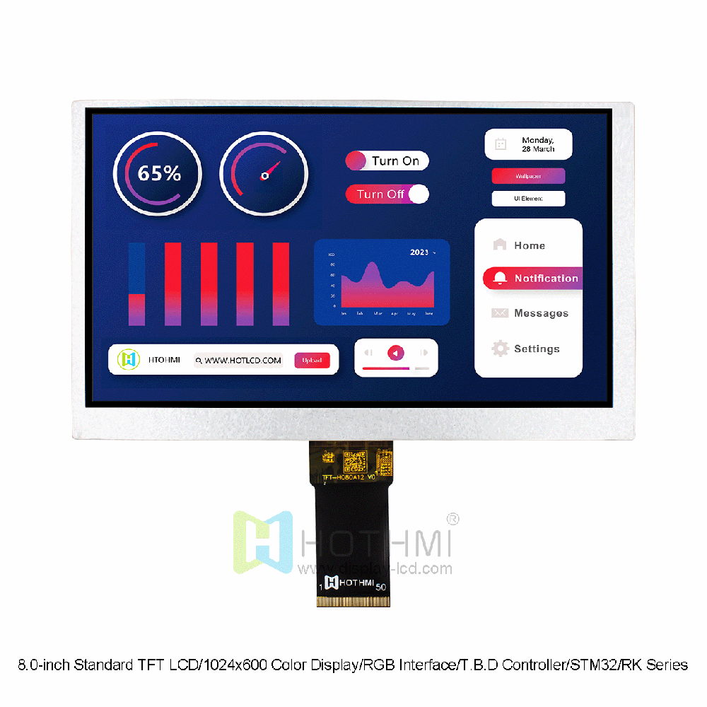 8 inch TFT Display 1024x600 RGB Interface