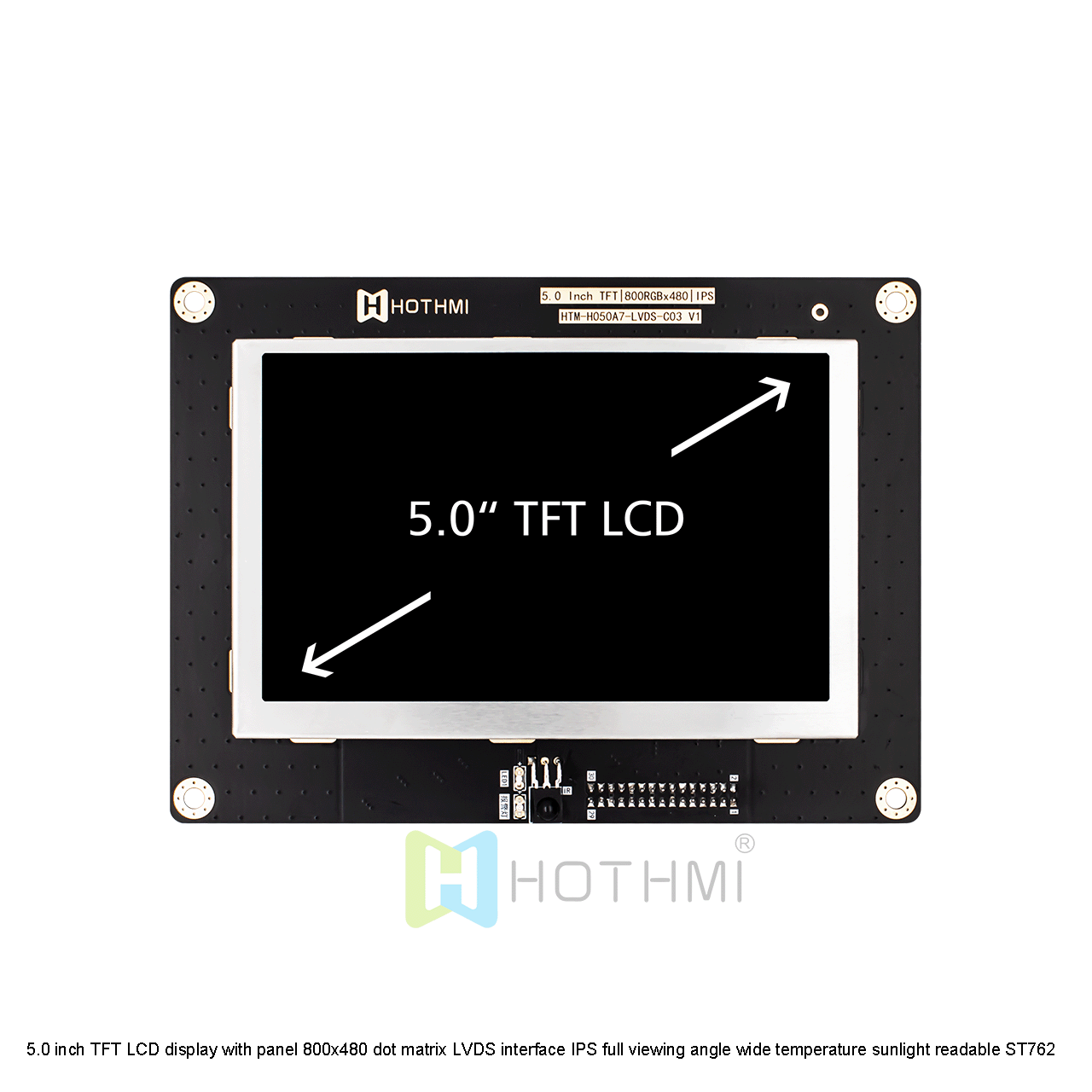 HOTHMI 5 inch Industrial Display Screen 800×480 LVDS Anti-glare - Image 2