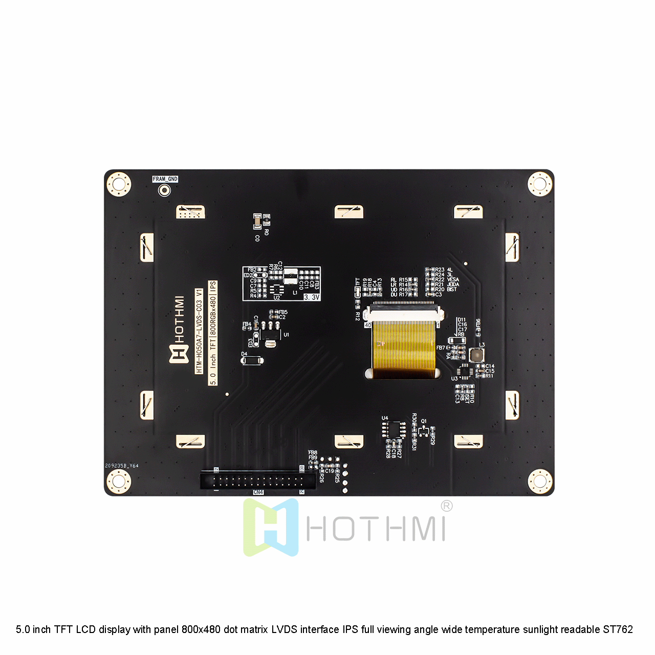 HOTHMI 5 inch Industrial Display Screen 800×480 LVDS Anti-glare - Image 3