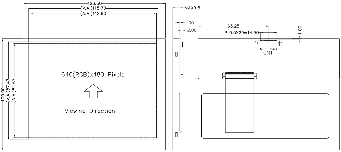 HOTHMI 5.6 inch Resistive Touchscreen Display MIPI 