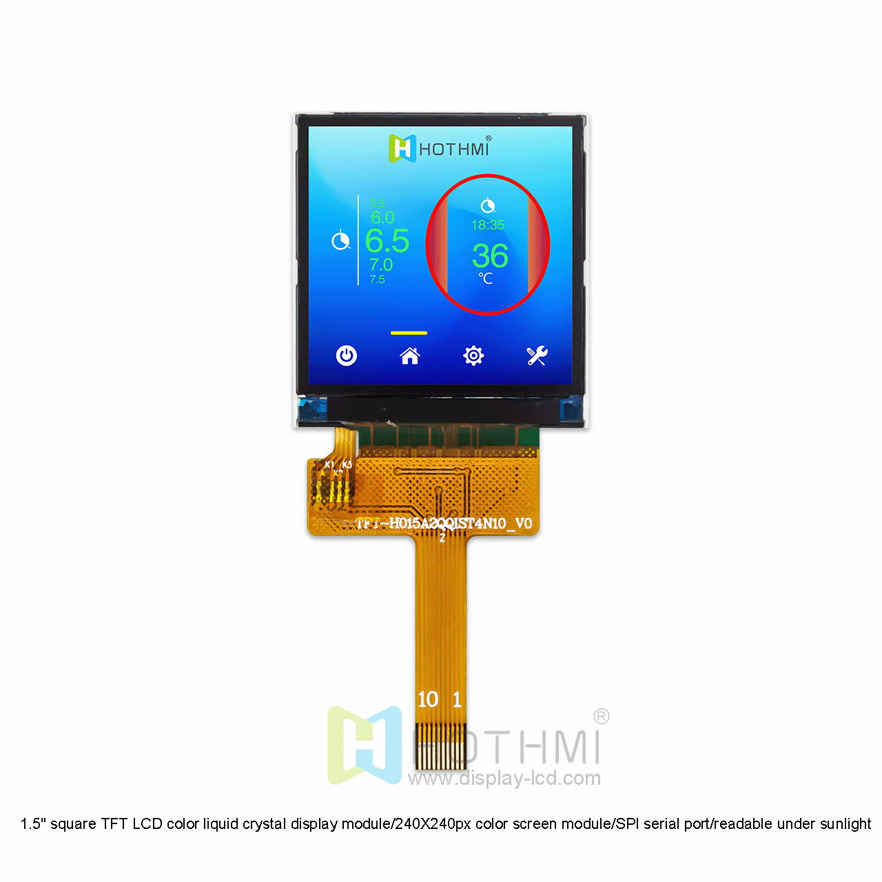 HOTHMI 1.54 inch Square TFT Screen 240X240 ST7789