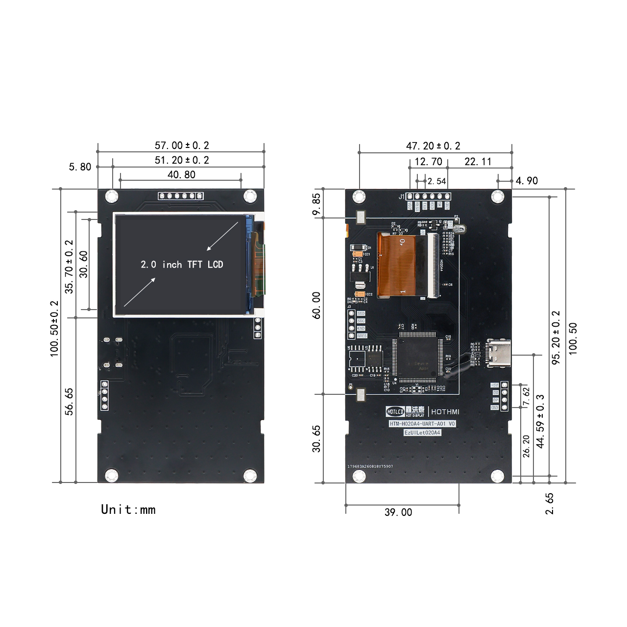 HOTHMI 2 inch HMI Display 240×320 UART interface - Image 3