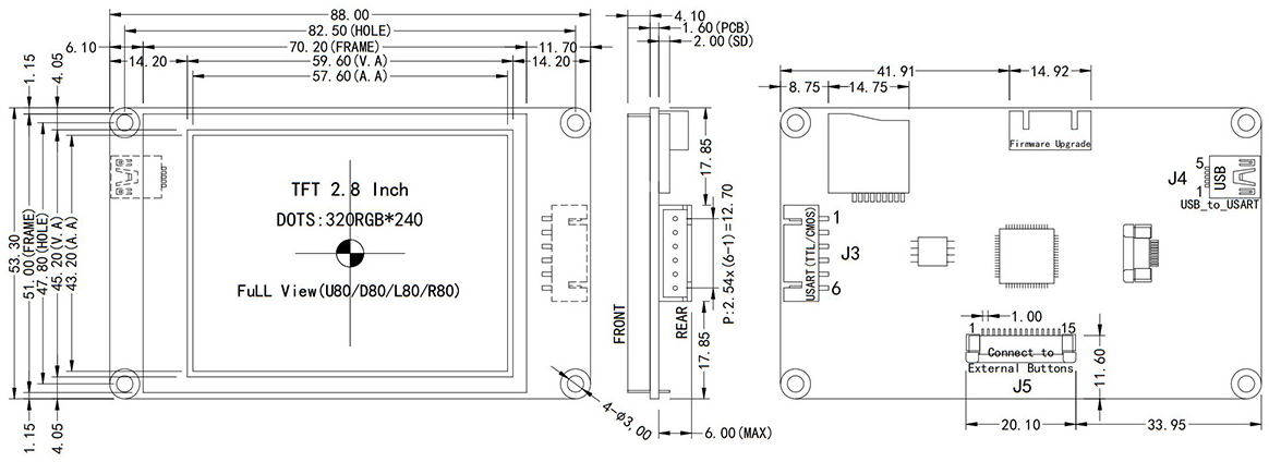 HOTHMI 2.8 inch TFT Display 320×240 USART ST7789